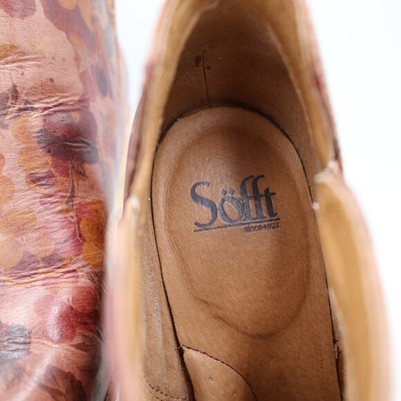 Sofft Sacora Leather Ankle Boots Booties Blush Floral Women’s Size 9.5 M Autumn - Picture 7 of 10